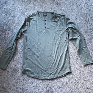 Cuts Clothing Sage L/S Henley Curve Hem Shirt